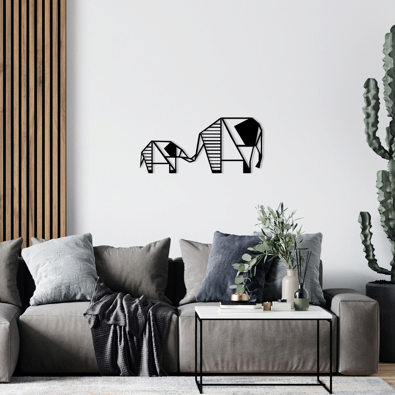 Decoratiune de perete, Metal Wall Decor, metal, 55 x 25 cm, negru - imagine 7